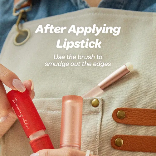 Vista 6 de I'M MEME Herramienta de maquillaje – Brocha para difuminar labios Con tapa, reutilizable, aplicador de técnicas de mezcla multiusos