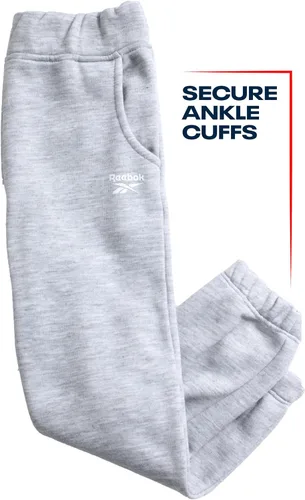 Vista 6 de Reebok Conjunto deportivo para niñas, sudadera de forro polar activo de 3 piezas, pantalones deportivos para correr, camiseta - Ropa deportiva