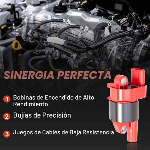 Vista 6 de Paquete de bobinas de encendido redondas y arnés de cables de bujía
