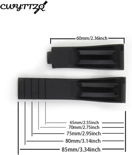 Vista 4 de CWYTTZQ Rubber Watch Band For Rolex Submariner Ghost Daytona Yachtmaster Rolex Rubber Strap 20mm Replacement and Omega Silicone Strap Wristband