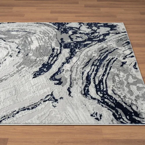 Vista 6 de LUXE WEAVERS Alfombra de área azul 2x3 con remolino de mármol