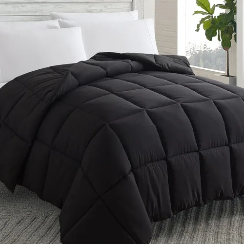Vista 13 de Cosybay - Edredón con relleno alternativo y acolchado suave, para todas las estaciones, inserto de colcha con pestañas en las esquinas, 88x92 Verde