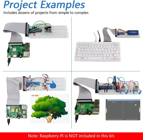 Vista 5 de Freenove Super Starter Kit para Raspberry Pi 5 4 B 3 B+ 400 Zero 2 W, tutorial detallado de 682 páginas, código de procesamiento de arañazos Java