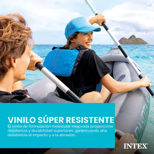 Vista 4 de INTEX Juego de kayak inflable para 2 personas, Dakota K2 con remos de 86 pulgadas y bomba 68310VM - Kayak tándem sentado con skegs intercambiables