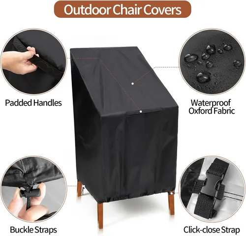 Vista 4 de Fundas para sillas de exterior, 25 x 25 x 47 pulgadas, fundas para sillas