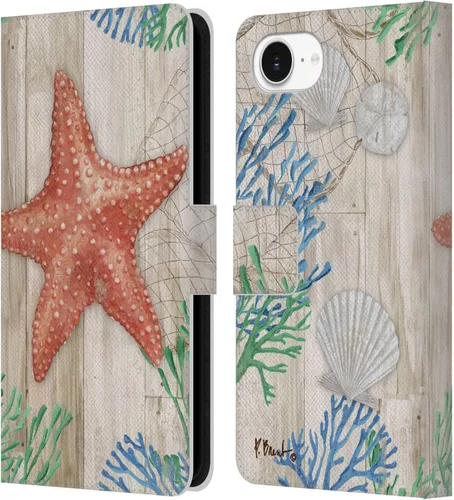 Vista 18 de Head Case Designs Officially Licensed Paul Brent Agate Mermaid Coastal Leather Wallet Case Compatible with Apple iPhone 16e / iPhone 17e
