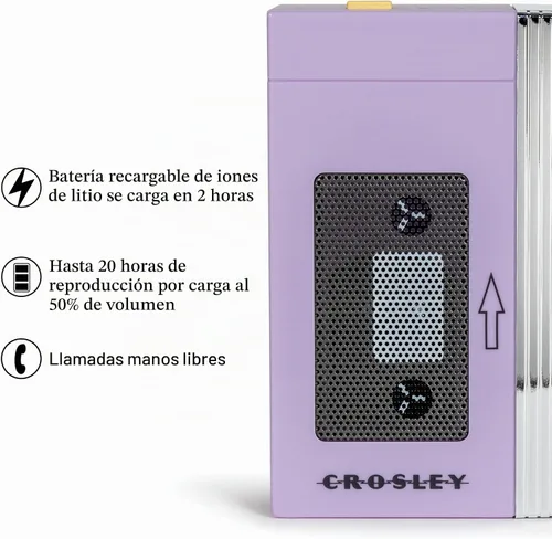 Vista 2 de Crosley CR3047A-LN Mini Altavoz Bluetooth portátil retro de los años 80