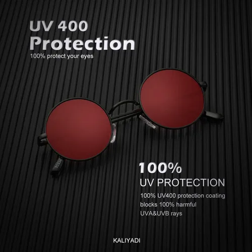 Vista 2 de Gafas de sol polarizadas redondas para hombres y mujeres estilo hippie estilo círculo protección UV