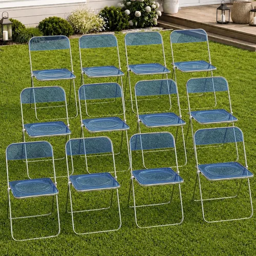 Vista 14 de JPBSTO Paquete de 2 sillas plegables de plástico negro, par ejecutivo apilable para oficina, sala de conferencias, área VIP (capacidad de 300 libras)
