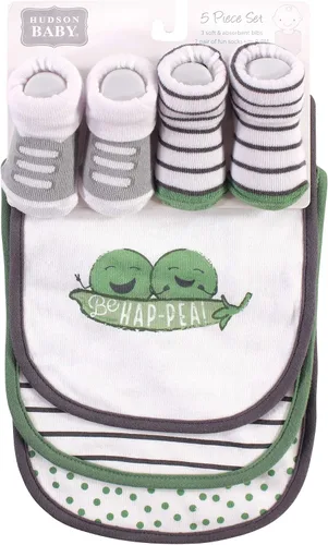 Vista 81 de Hudson Baby Conjunto de babero y calcetines unisex de algodón para bebé