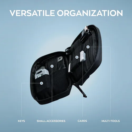 Vista 3 de DAILYCARRYCO EDC - Bolsa organizadora de herramientas de transporte diario con múltiples bolsas, equipo esencial EDC Azul