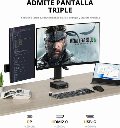 Vista 9 de BOSGAME P6 Neo Mini PC, AMD Ryzen 7 6800H 24GB LPDDR5X RAM 512GB PCIe SSD