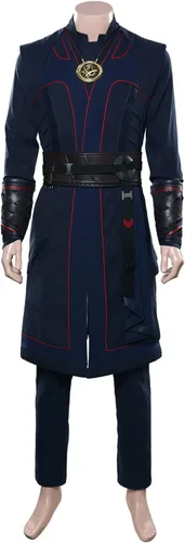 Vista 3 de Disfraz de Dr. Stephen Strange Stephen the Multiverse of Madness para cosplay, camisa, pantalón, bata y collar con capa de capa