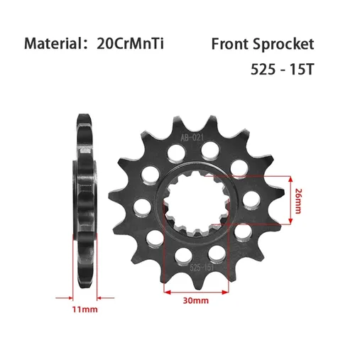 Vista 2 de Front Rear Sprocket Compatible with Yamaha MT/FZ/FJ-07/08/10 YZFR7 YZF690 XTZ690 XSR700 MTN1000 XTZ/YZF/XSR/MTN/MTM 690 700 850 890 1000 525(525 15T