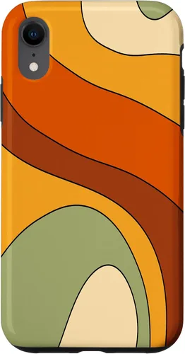 Vista 25 de Retro Liquid Swirl Rainbow 70s Aesthetic Boho Burnt Orange Case for iPhone 17