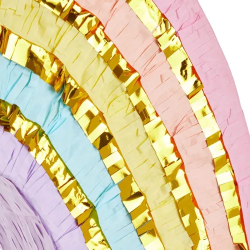 Vista 9 de BLUE PANDA Pull String Rainbow Pinata - Small 16.5 x 10 x 3 In Pastel - Mini Birthday Pinata for Rainbow Birthday Decor