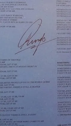Vista 2 de Ringo Starr LP Sleeve Autógrafo con Certificado de Autenticidad