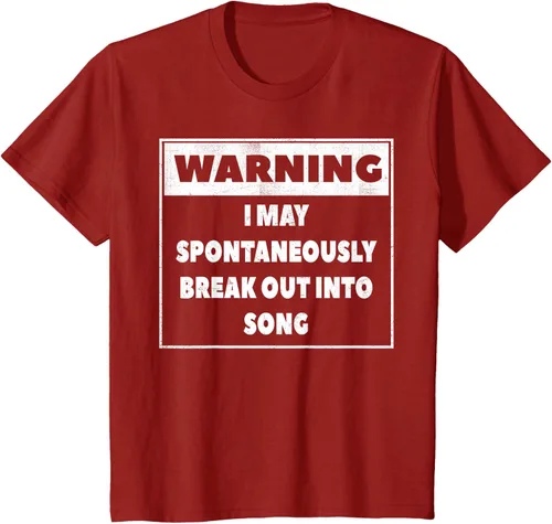 Vista 60 de Advertencia I may Spontaneously romper en canción camiseta