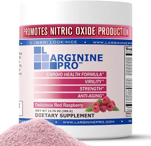 Vista 6 de L-ARGININE PRO Suplemento en polvo 30 paquetes de una sola porción tamaño de viaje 5,500 mg de L-arginina más 1,100 mg de L-citrulina, frambuesa