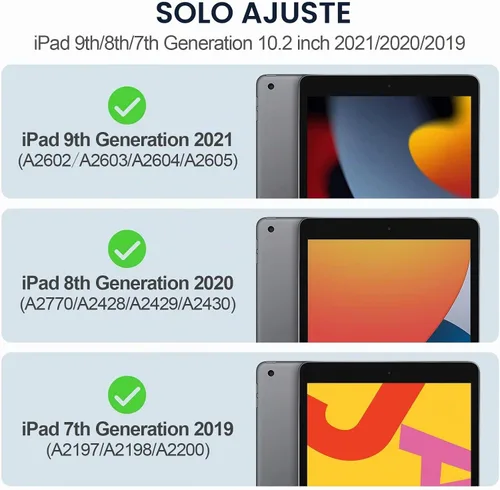 Vista 2 de Funda para iPad de 9ª/8ª/7ª generación para iPad 10.2 2021 y 2020 y 2019, transparente, transparente, a prueba de golpes, funda protectora de TPU