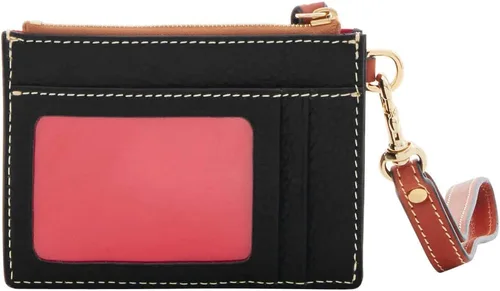 Vista 4 de Dooney & Bourke Billetera, billetera con cierre superior de grano de guijarros, Negro -, Bandolera