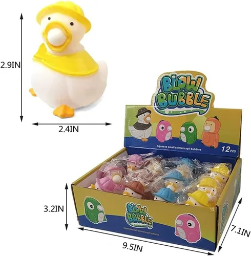 Vista 3 de 12 piezas de patos para apretar la bola de burbujas, juguetes para aliviar el estrés para niños y adultos, juguetes sensoriales para apretar, 12