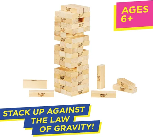 Vista 12 de Hasbro Gaming Jenga Game El juego original de bloques de madera con bloques de madera auténtica Torre apilable A partir de 6 años 1 o más