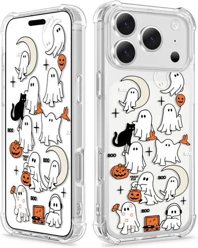 Vista 26 de Funda transparente de fantasma de Halloween (fantasma de Halloween, Google Pixel 7 Pro)