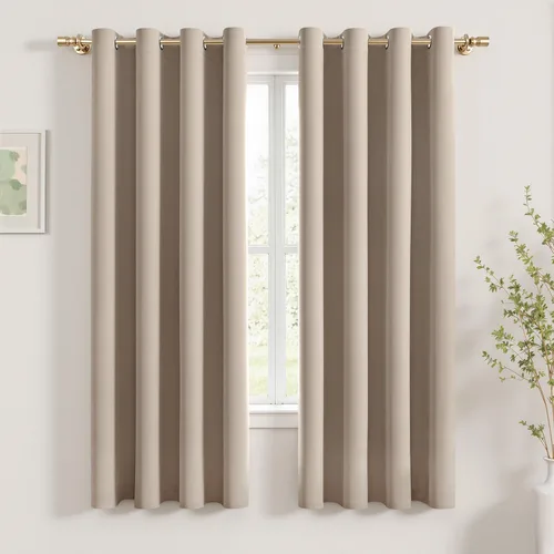 Vista 34 de MIULEE Cortinas opacas para dormitorio o sala de estar, juego de 2 paneles de cortina para ventana con aislamiento térmico y bloqueo de luz