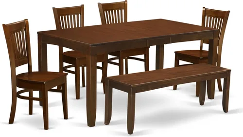 Vista 12 de East West Furniture LYVA5-ESP-C - Juego de mesa de cocina de 5 piezas para 4 personas, incluye una mesa de comedor rectangular con hojas de mariposa