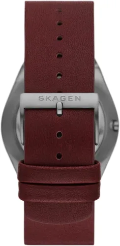 Vista 3 de Skagen Mens Grenen Three-Hand Date Watch with Steel Mesh or Leather Band
