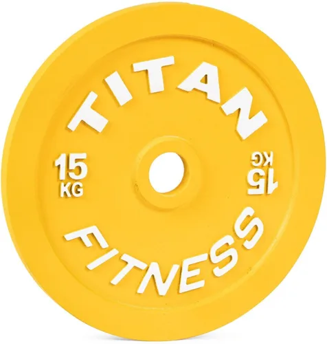 Vista 9 de Titan Fitness Olympic Calibrated Steel Powerlifting Plates, Machine Precision Steel Discs