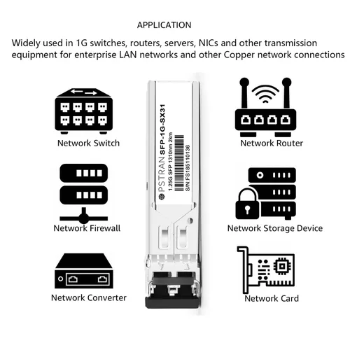 Vista 4 de 1000BASE-SX SFP módulo óptico del transmisor-receptor compatible con Alcatel-Lucent SFP-GIG-EXTND 1310nm 1.2 mi DDM Duplex LC MMF