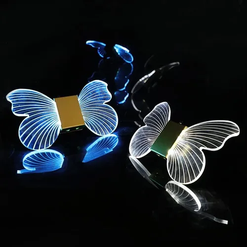 Vista 4 de Luces nocturnas de mariposa LED estroboscópica, bastón estroboscópico champán, luz de destello de luz de servicio para botella de servicio para bar