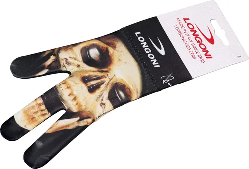 Vista 5 de Longoni Guante de taco de billar Fancy Skull 3 para mano izquierda
