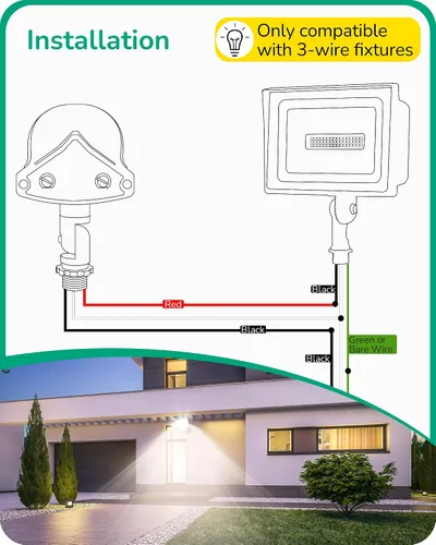 Vista 6 de EDISHINE Sensor de movimiento de 240 grados, detector de movimiento de repuesto para luces exteriores, tiempo ajustable y rango de detección