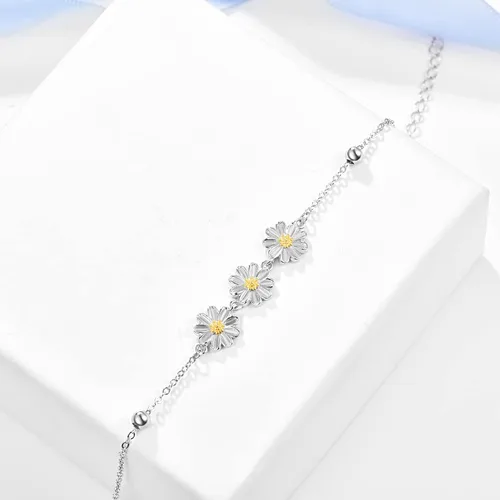 Vista 2 de Palpitate Pulseras de plata de ley 925 para mujeres y niñas, joyería de regalo de cadena ajustable