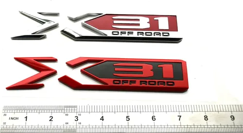 Vista 5 de 2 paquetes de emblemas X31 para todo terreno 84682662 Placa de identificación del costado trasero del cuerpo, letra de reemplazo para GMC Sierra