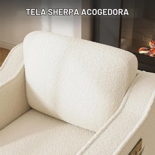 Vista 5 de FiveWillowise Silla giratoria decorativa para sala de estar, sillón tapizado de 30 pulgadas en barril, cómodo sillón moderno individual para Blanco