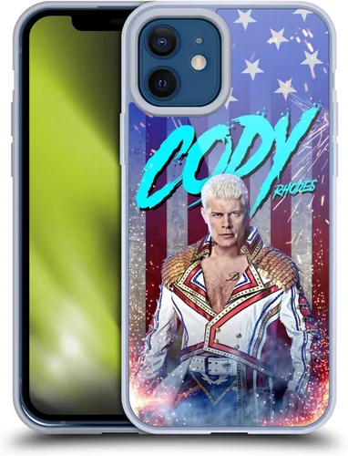 Vista 67 de Head Case Designs Funda de gel suave con licencia oficial de la WWE American Nightmare Flag Cody Rhodes Graphics compatible con Apple iPhone 7