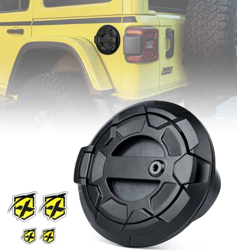 Vista 9 de Cubierta de aluminio sin bloqueo de tapa de gas compatible con Jeep JK JKU
