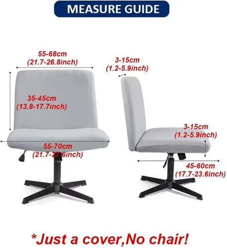 Vista 5 de MINGPINHUIUS Funda para silla ajustable sin brazos: moderna sin brazos, funda para silla de tocador con tiras cruzadas, fundas protectoras