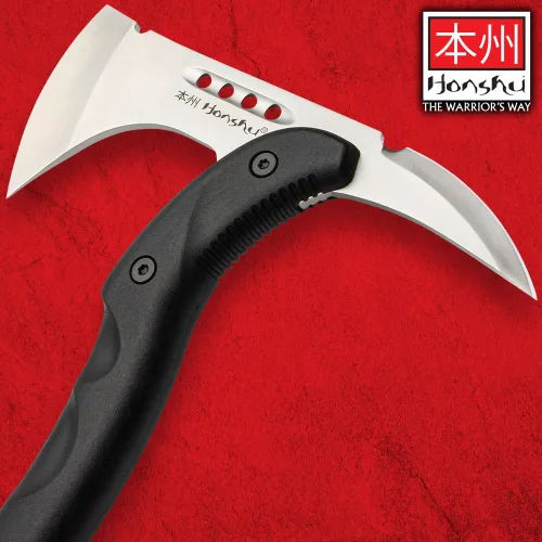 Vista 6 de Honshu Karito Tomahawk Axe Mezcla salvaje de tradición e innovación Funda de cuero prémium