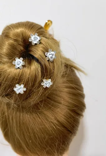 Vista 4 de Vpang 20 horquillas para el cabello de cristal con diamantes de imitación para boda, accesorios decorativos para el cabello para mujer, accesorios