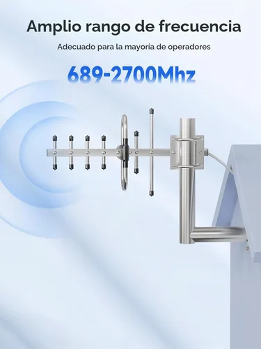 Vista 3 de Antena Yagi direccional para amplificador de señal de teléfono celular/repetidor celular con conector hembra SMA 7-9 dBi 4G LTE banda ancha 698-2700