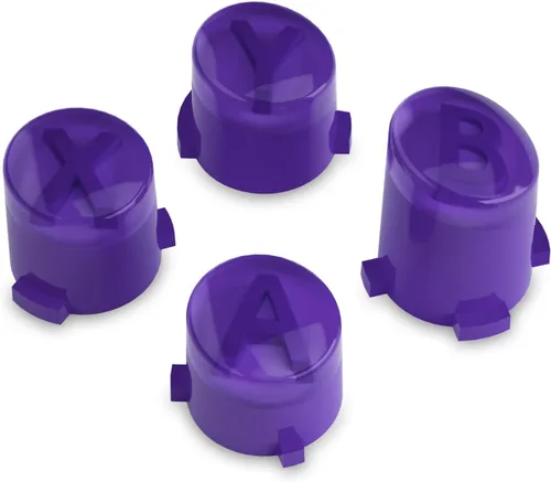 Vista 4 de eXtremeRate Botones de acción ABXY personalizados de repuesto para controlador Xbox Series X y S, símbolos clásicos de tres tonos púrpura