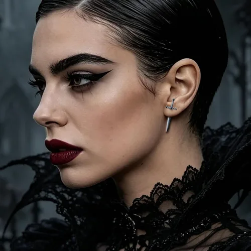 Vista 8 de Pendientes de espada gótica, estilo punk, aretes de daga de cristal con diamantes de imitación, joyería gótica de Halloween, joyería caprichosa A1