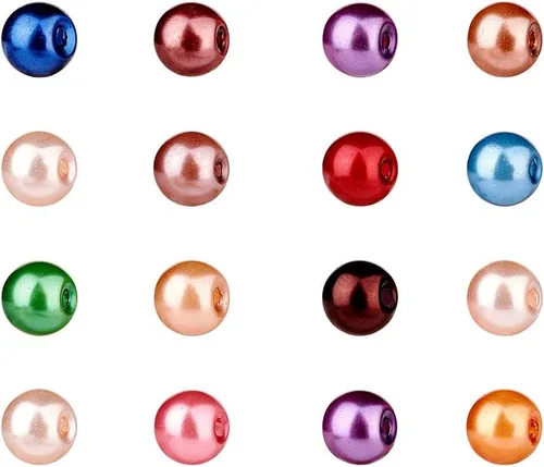 Vista 9 de Craftdady - 500 piezas de cuentas de vidrio redondas de 4 mm esmeriladas transparentes con cristal mate. Cuentas de vidrio esféricas pequeñas y 20