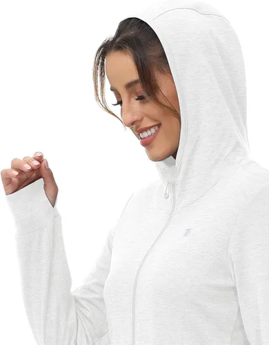 Vista 11 de TBMPOY Chaquetas con capucha y protección solar UPF 50+ para mujer, ligeras, de manga larga, para senderismo, exteriores, con cremallera completa