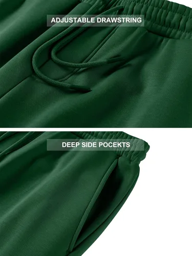 Vista 4 de Men's Fleece Sweatpants Open Bottom Sweat Pants Drawstring with Pockets for Workout Track Lounge